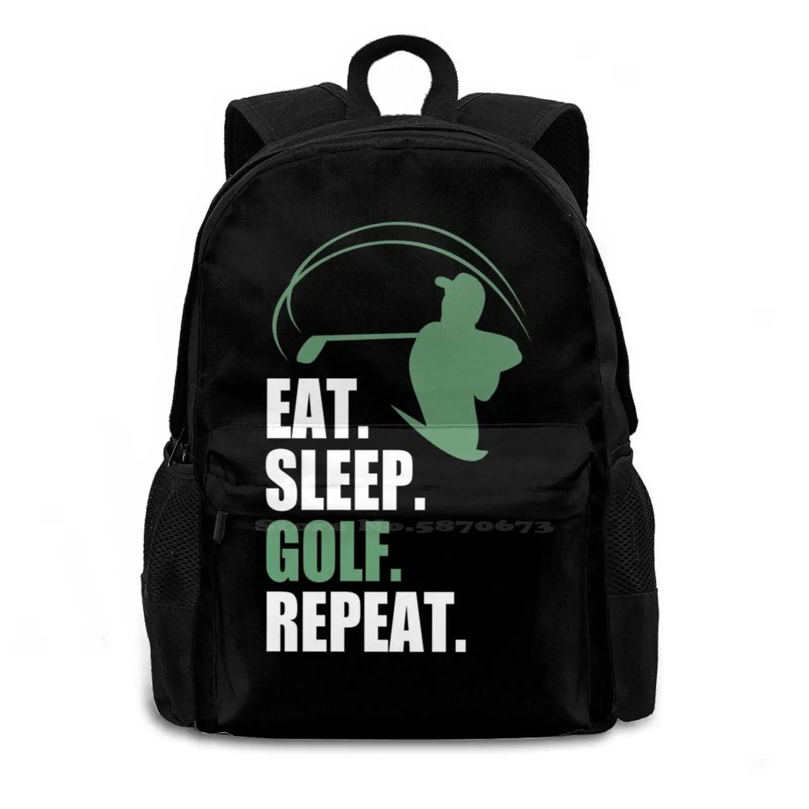 Eat. Sleep. Golf. Repeat Backpack For Student School Laptop Travel Bag Eat Sleep Golf Repeat Golf Golfing Masters Masters