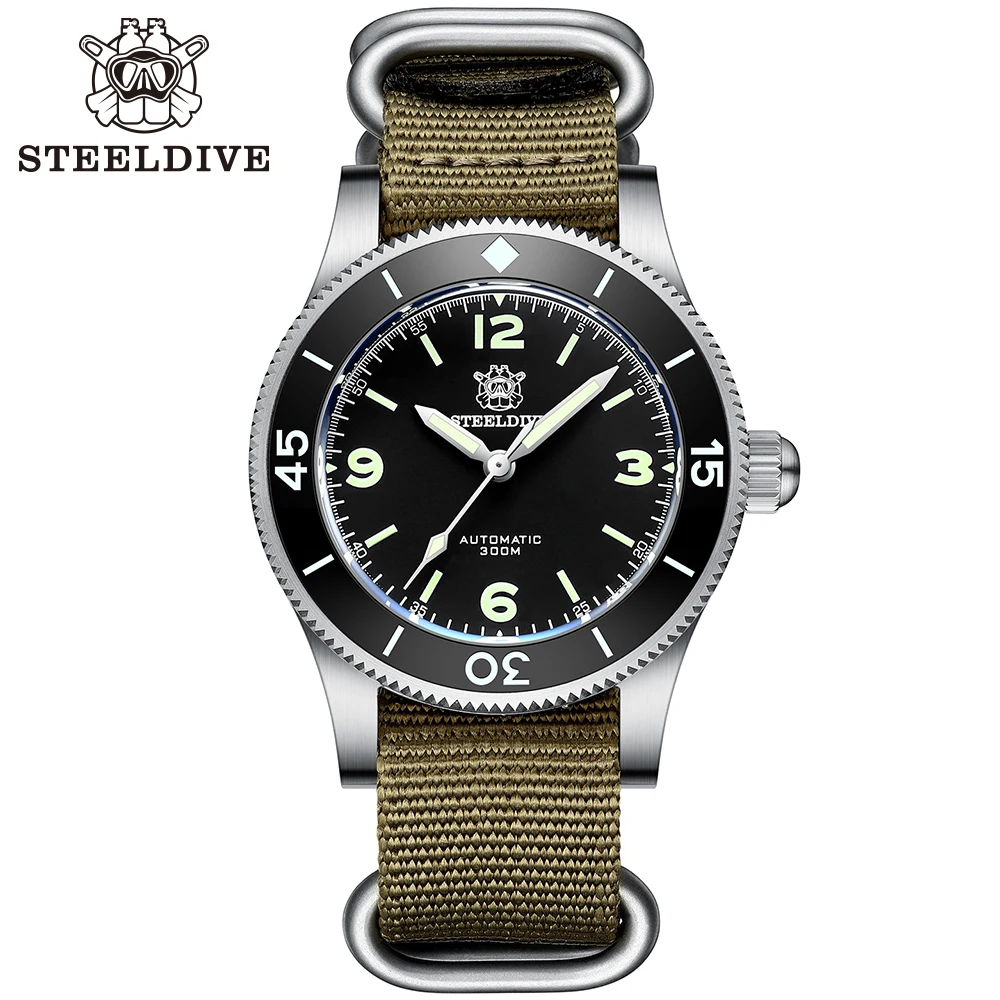 STEELDIVE SD1952 41MM NH35 Automatic Diving Watch 300m Water Resistant Ceramic Bezel Sapphire Glass Mechanical Men Watch