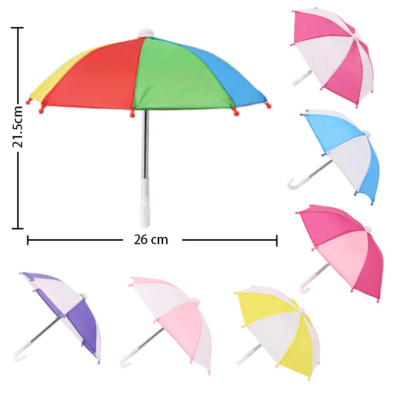 

Colorful Doll Mini Umbrella Rain For 18Inch American &43Cm Baby New Born Doll Items Accessories Generation Girls Toys1/3 Blyth