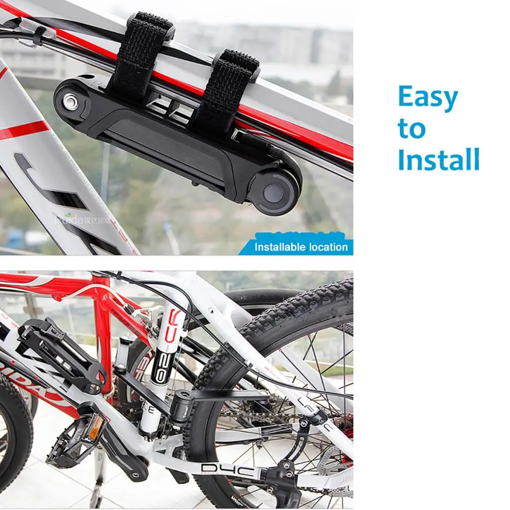 Folding Bike Lock Anti-Hydraulic Bicycle Chain Lock with Mounting Bracket - Portable & Lightweight