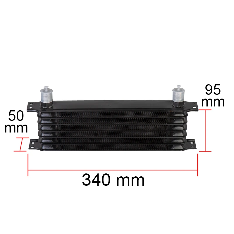 7 Rows Oil Cooler Kit AN10 Transmission Oil Cooler Kit Oil Filter Adapter With Nylon Stainless Steel Braided Hose