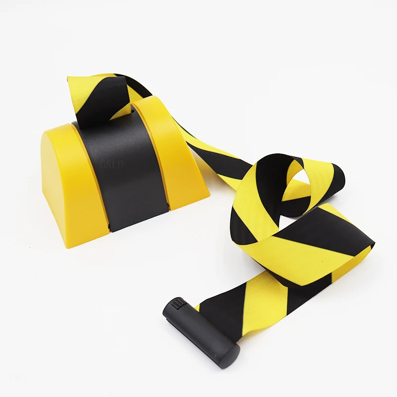 Wall Mounted 2M-5M Length Safety Retractable Caution Tape Belt Barrier With Yellow / Black Striped Caution For Separated Region