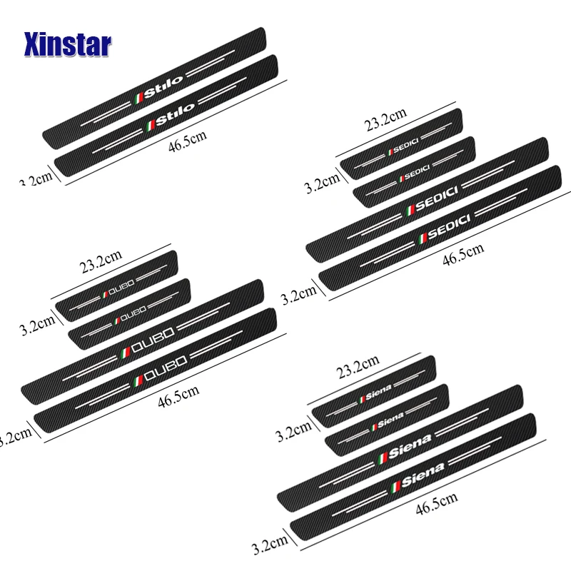 Kohle faser Autotür Schweller Schutz Aufkleber für Fiat Ranch Sedici Qubo Siena Stilo