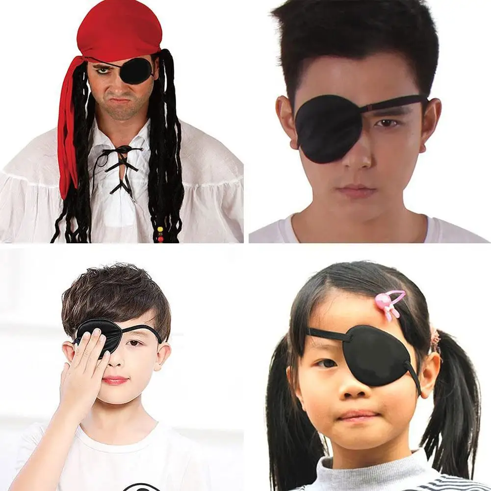 1Pc 3D Single Eyepatch Eye Mask Unisex Pirate Eye Patch One Eye Washable Adjustable Concave Eye Patch Kid Pirate Cosplay Costume