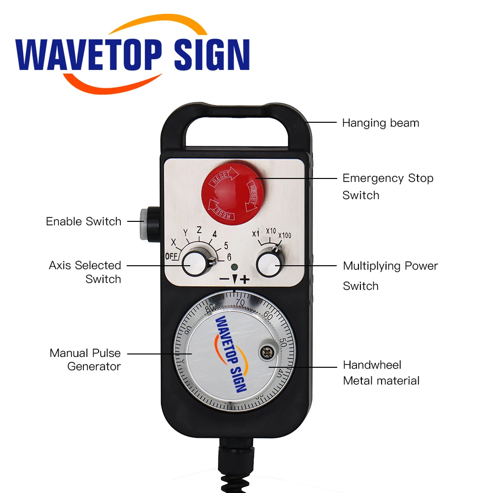 Imagem -03 - Gerador de Pulso Cnc Eixos Mpg Pingente Volante 5v para Fagor Gsk Siemens Mitsubishi Fanuc Sistema 5v Gerador de Pulso Manual