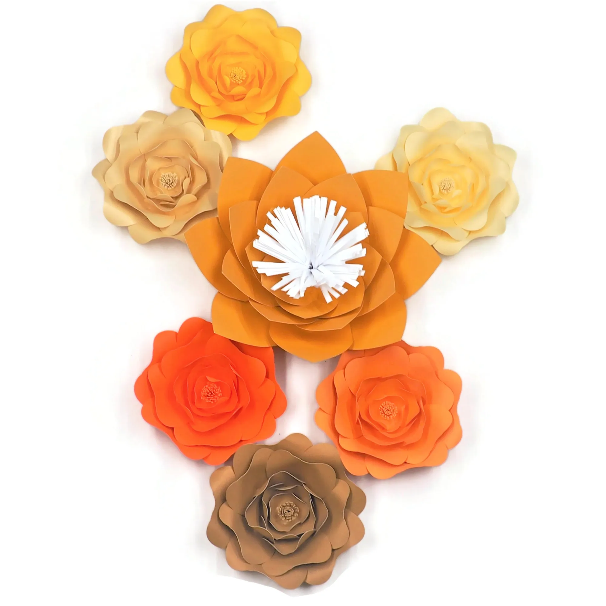 

2018 DIY Giant Paper Flowers Backdrop 7PCS Half Made Flowers Full Kits Wedding Backdrop Baby Nursery Girls Birthday Decor