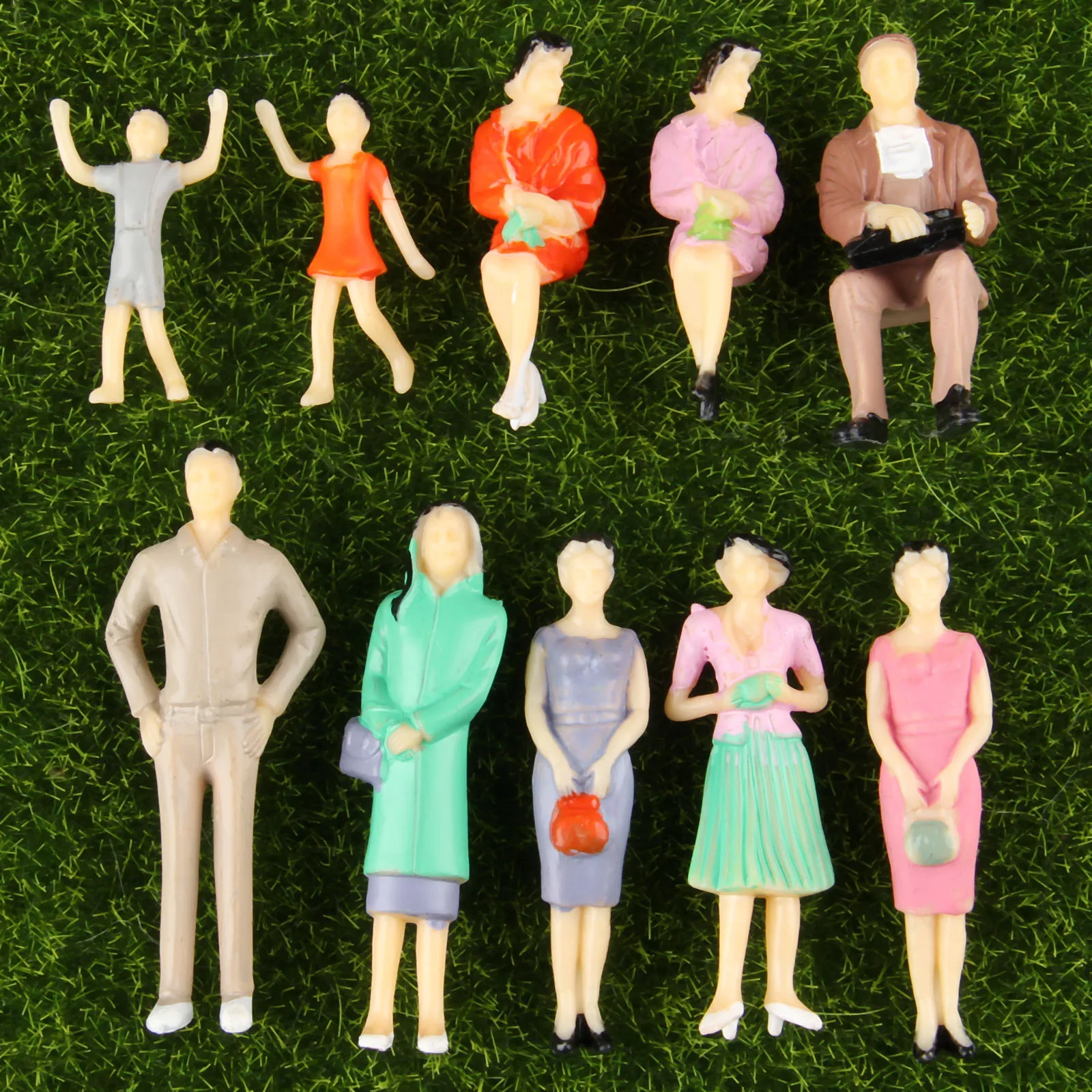 10 pçs/lote 1:30 Escala Modelo Multicolor Figuras Em Miniatura Modelos Arquitetônicos Modelo Escala Humana ABS Plástico Pótamos 65MM