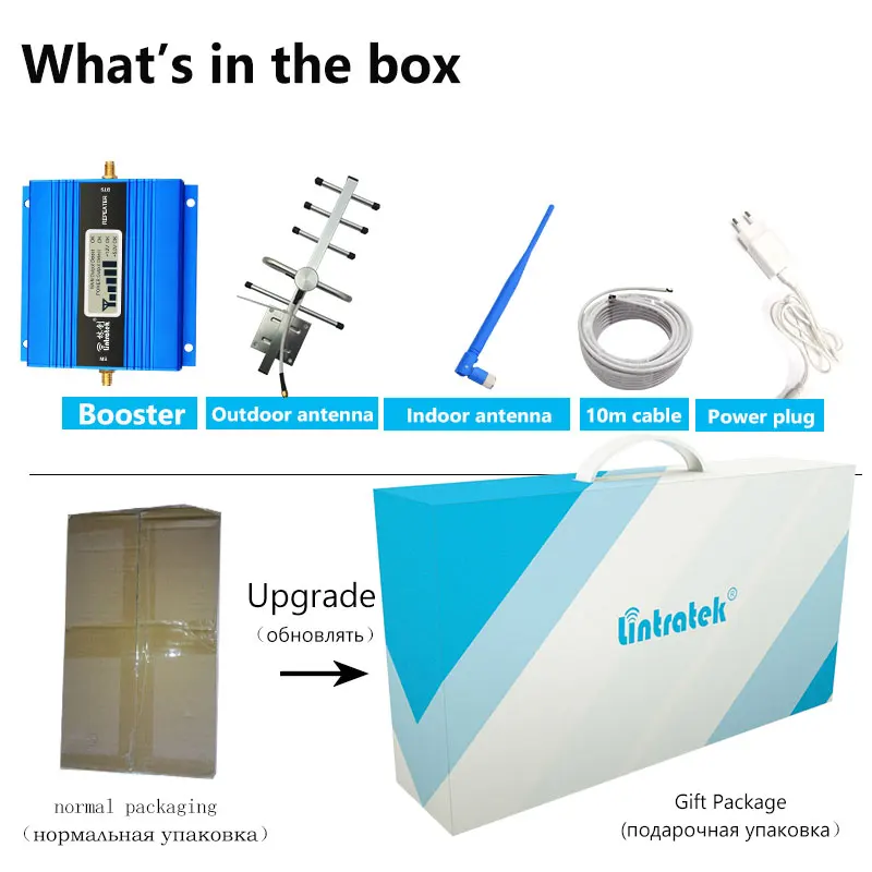 Lintratek GSM 900Mhz 2G Repeater Cellular amplifier gsm 900 2g  Mobile Phone Signal Booster Repeater  + Yagi Antenna full kit