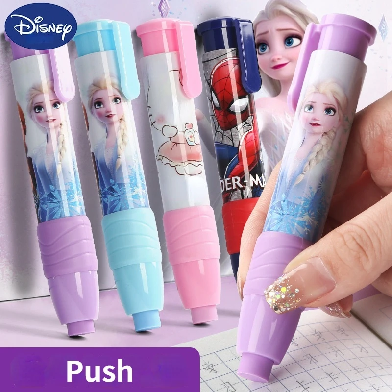 Disney Stationery Frozen 2 Elsa Princess Cute Erasers Marvel Spiderman Eraser Push Kawaii Eraser Prizes for Kids Christmas Gift