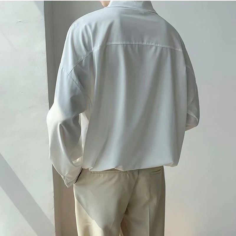 5 Colors Basic Solid Shirts Men Spring Oversize Korean Fashion Long Sleeve Tops Male Social Business Formal Camisa New Arrival