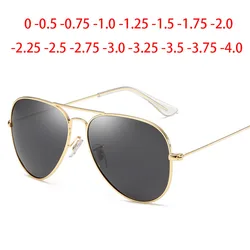 Metal Pilot Sunglasses Women/Men Classic Polarized Prescription Glasses 0 -0.5 -0.75 -1.0 -1.25 -2.0 -2.5 -3.0 -4.0
