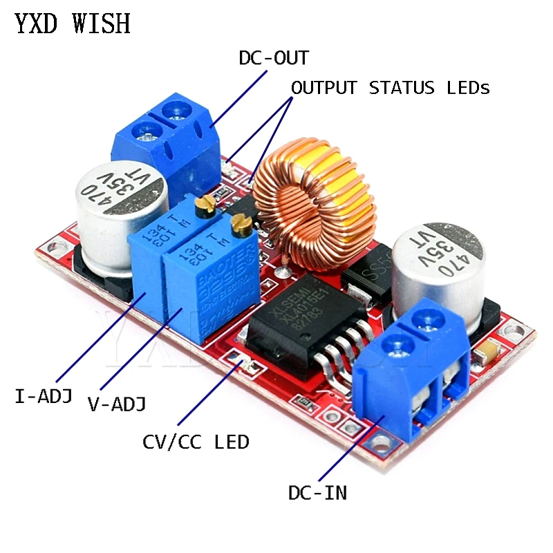 5A DC a DC CC CV batteria al litio Step Down scheda di ricarica Led convertitore di alimentazione caricabatterie al litio DC DC Step Down Module