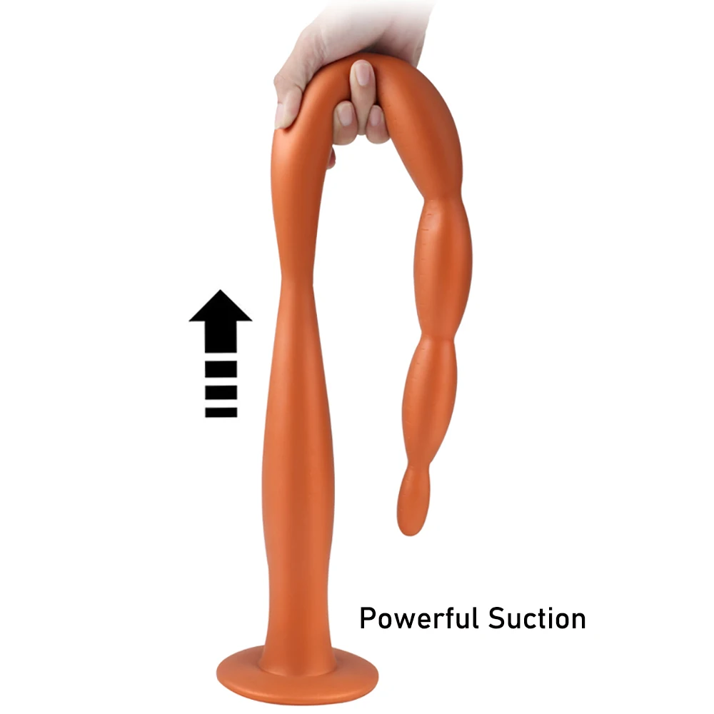 Super Long Liquid Silicone Anal Plug Dildos Stimulate Anus and Vagina Anal Sex Toys for Women and Men Soft Beaded Anal Dilator