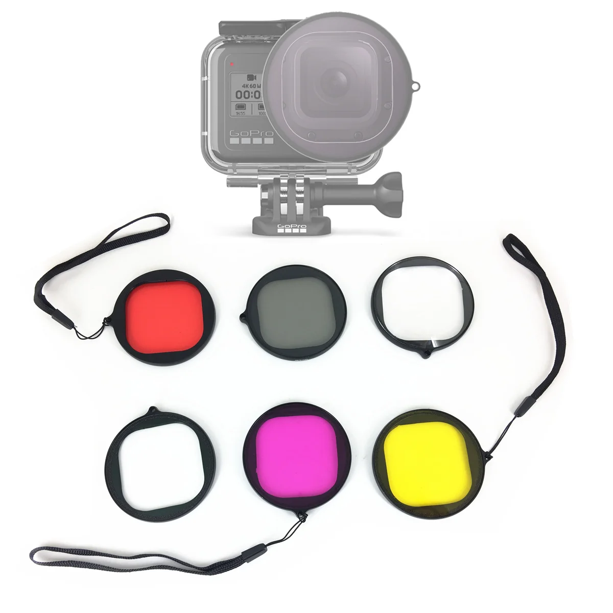 UV CPL Macro Magenta Red Yellow Diving Lens Filter Kit for Original Waterproof Housing Case of GoPro Hero 8 Hero8 Underwater