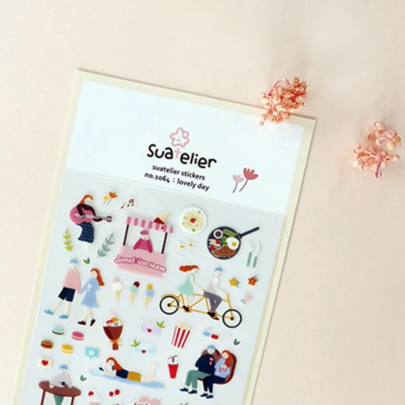 Korea pochodzenie piękny dzień wycinanie matryc naklejki scrapbooking planner DIY dekoracyjny festiwal muzyczny gitara dziewczyna naklejki na żywność