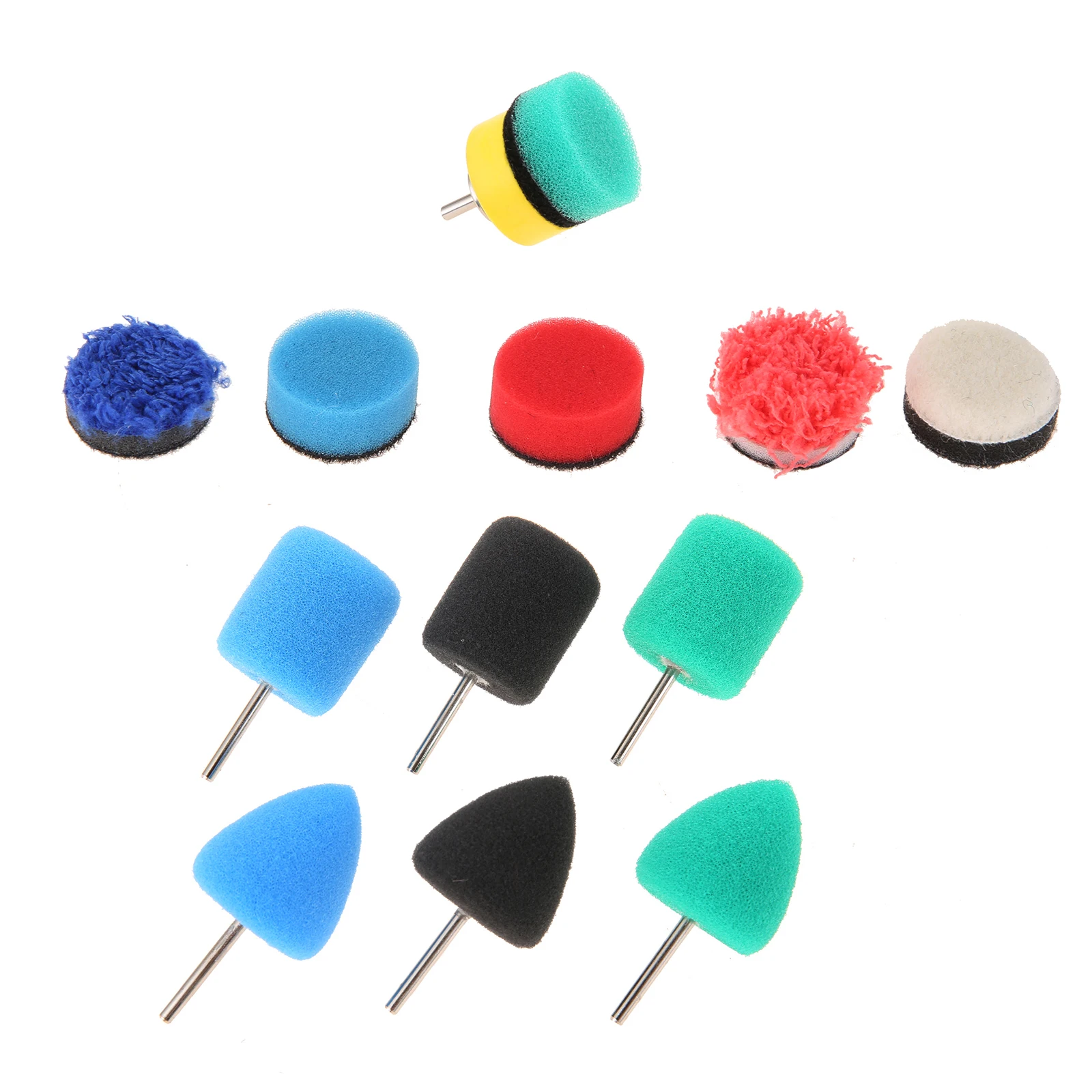 61PCS/Set Mini Car Detailing Polishing Pads Sponge Kit Drill Polish Pads Sponge Buffing Wheels for Rotary Polisher