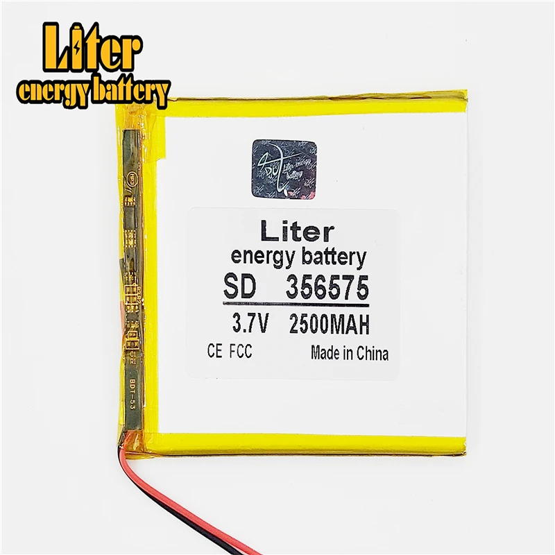 3.7V 2500mAh 356575 แบตเตอรี่ลิเธียมโพลิเมอร์ Li-Po li ion แบตเตอรี่เซลล์สำหรับ Mp3 MP4 MP5 GPS โทรศัพท์มือถือบลูทูธ
