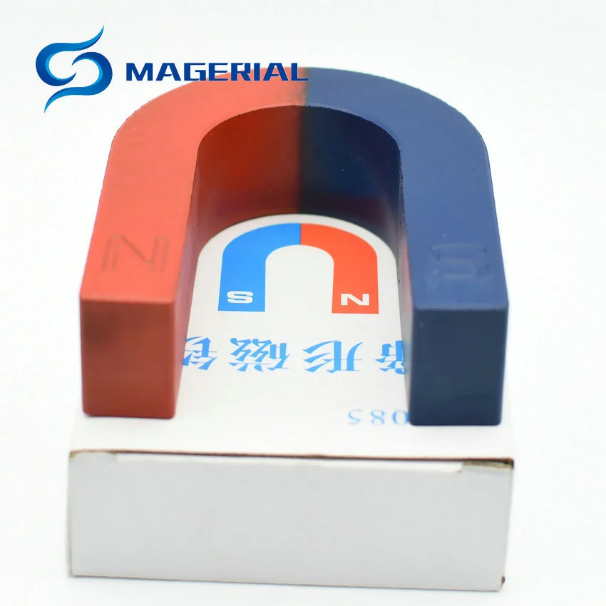 1pcs Toy Experiment Magnet U Type 105x85x30 mm Horseshoe Pull Force 3.4 Kg Student Blue Red Toy Magnetics Teaching Tool U Shape