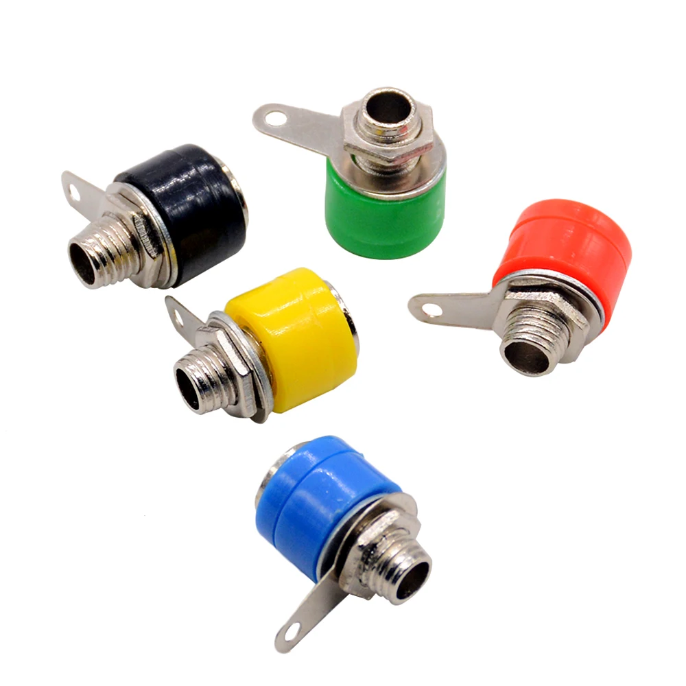 

10pcs/lot Banana Plug Dia 4mm Copper Banana Jack Socket Panel Terminal, Silver or Gold Plate Connectors Optional