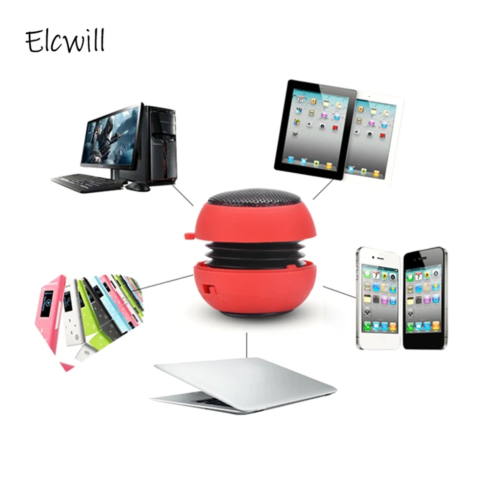 Mini Column Speaker Wired Stereo Sound Box Hamburger Shape Loudspeaker Audio Music Player for Mobile Phones Tablet