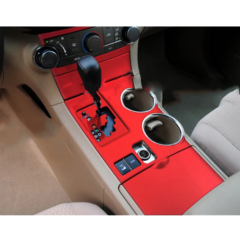 Car Sticker For Toyota Highlander 2015 2013 2012 2010 2009 Carbon Fiber Pattern Interior Sticker Set Decal Trim Car Accessories