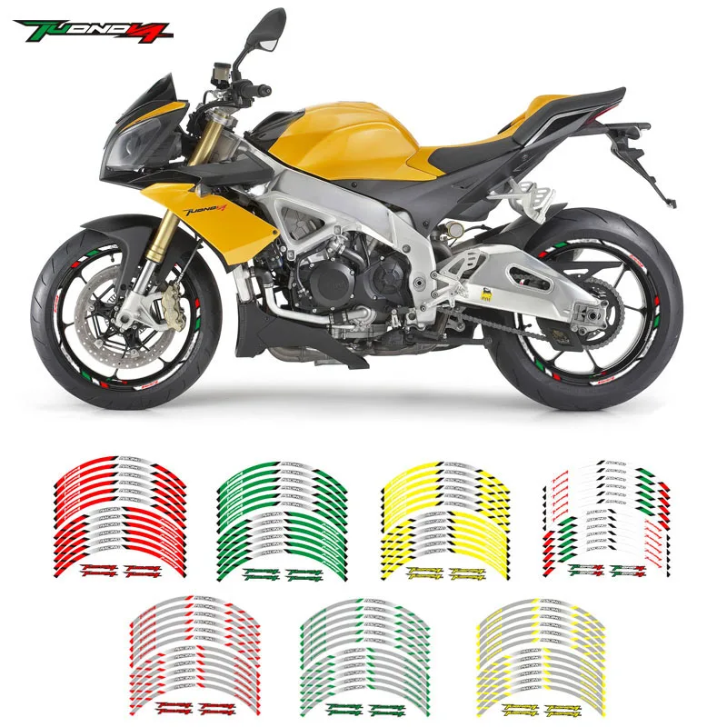 

New high quality 12 Pcs Fit Motorcycle Wheel Sticker stripe Reflective Rim For Aprilia TUONO V4