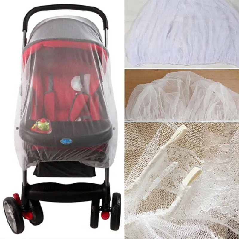 Newborn Toddler Infant Baby Stroller Crip Netting Pushchair Mosquito Insect Net Safe Mesh Buggy White