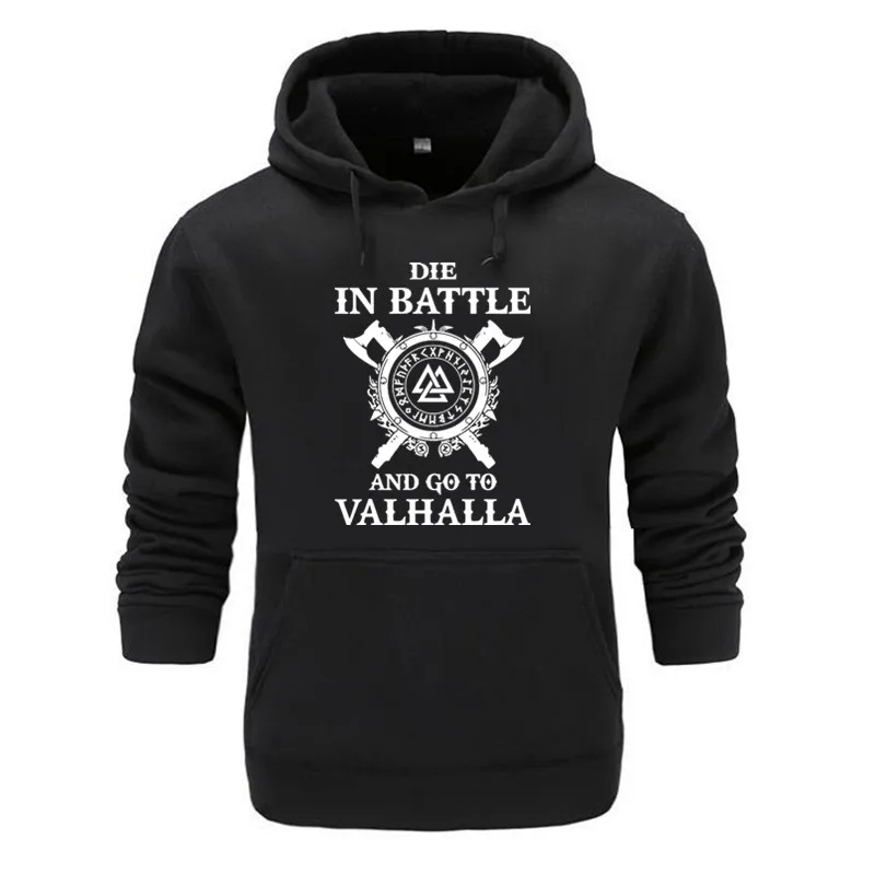 Odin Vikings Sweatshirt Men Die In Battle And Go To Valhalla Hoodie Crewneck Sweatshirts 2021 Winter Autumn Hip Hop Streetwear