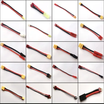 XT60 EC5 EC3 T Deans 4.0 มม.3.5 มม.JST SM Tamiya ปลั๊กอะแดปเตอร์ชาย 10 12 14 16Awg 10 ซม.สําหรับ RC LiPo แบตเตอรี่