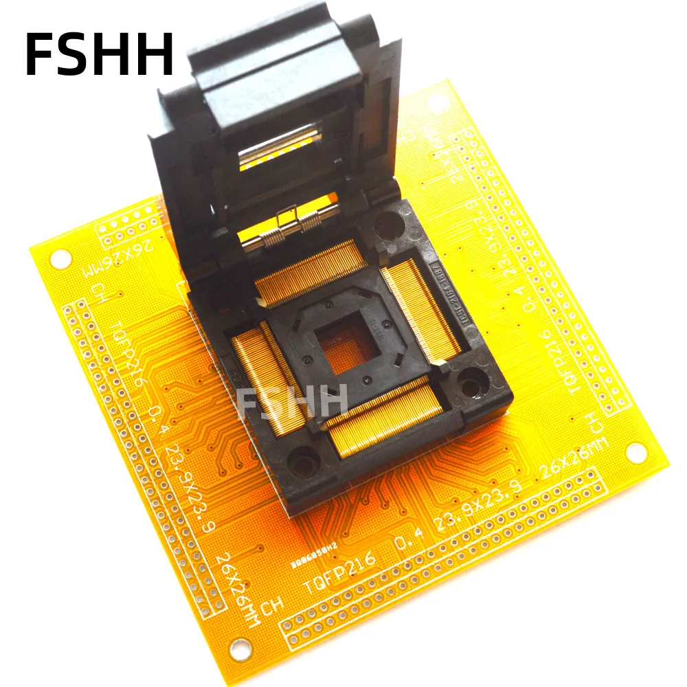 Clamshell TQFP216 QFP216 test socket IC51-2164-1887 socket with pcb test Pitch 0.4mm 26x26mm