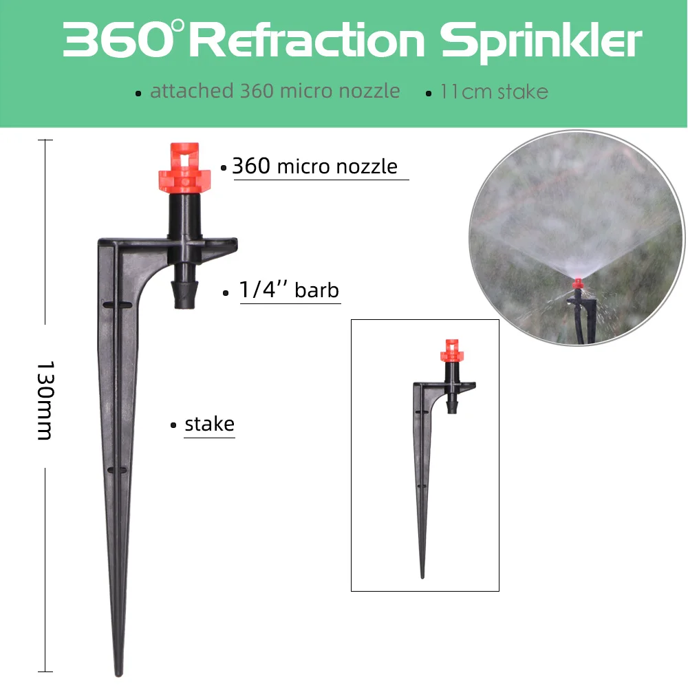 Mikro dysza zamgławiająca 90/180/360 stopni na kołku 11cm Złącze 1/4 \