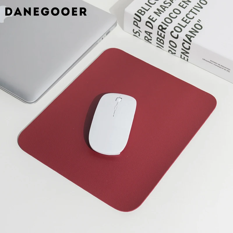 25x21cm Leather Double-sided Mouse Pad Solid Color Simple Multi-color Notebook Computer Mouse Pad Gaming Mouse Pad Work Office
