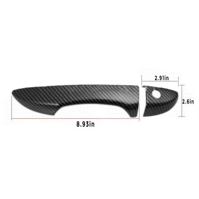 For Toyota Corolla 11 E170 2014-2018 Car Door Handle Covers with Smart Hole Design Carbon Fiber/Silver Style Overlays Protection