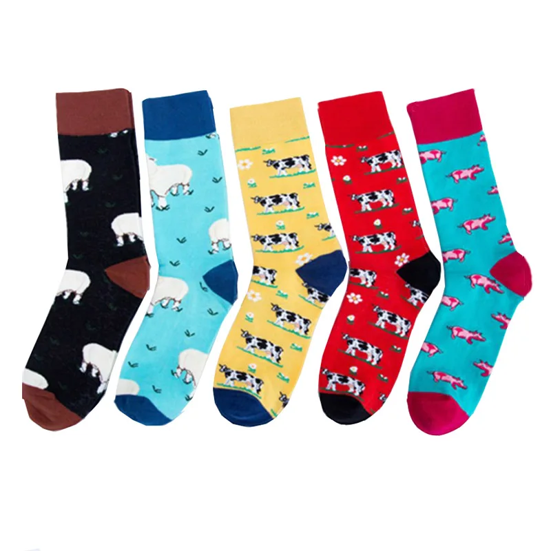 

5 пар зимних хлопковых толстых мужских забавных носков для мужчин Happy Crew Socks Calcetines Man Sokken Heren Gifts Socken 44 46 42