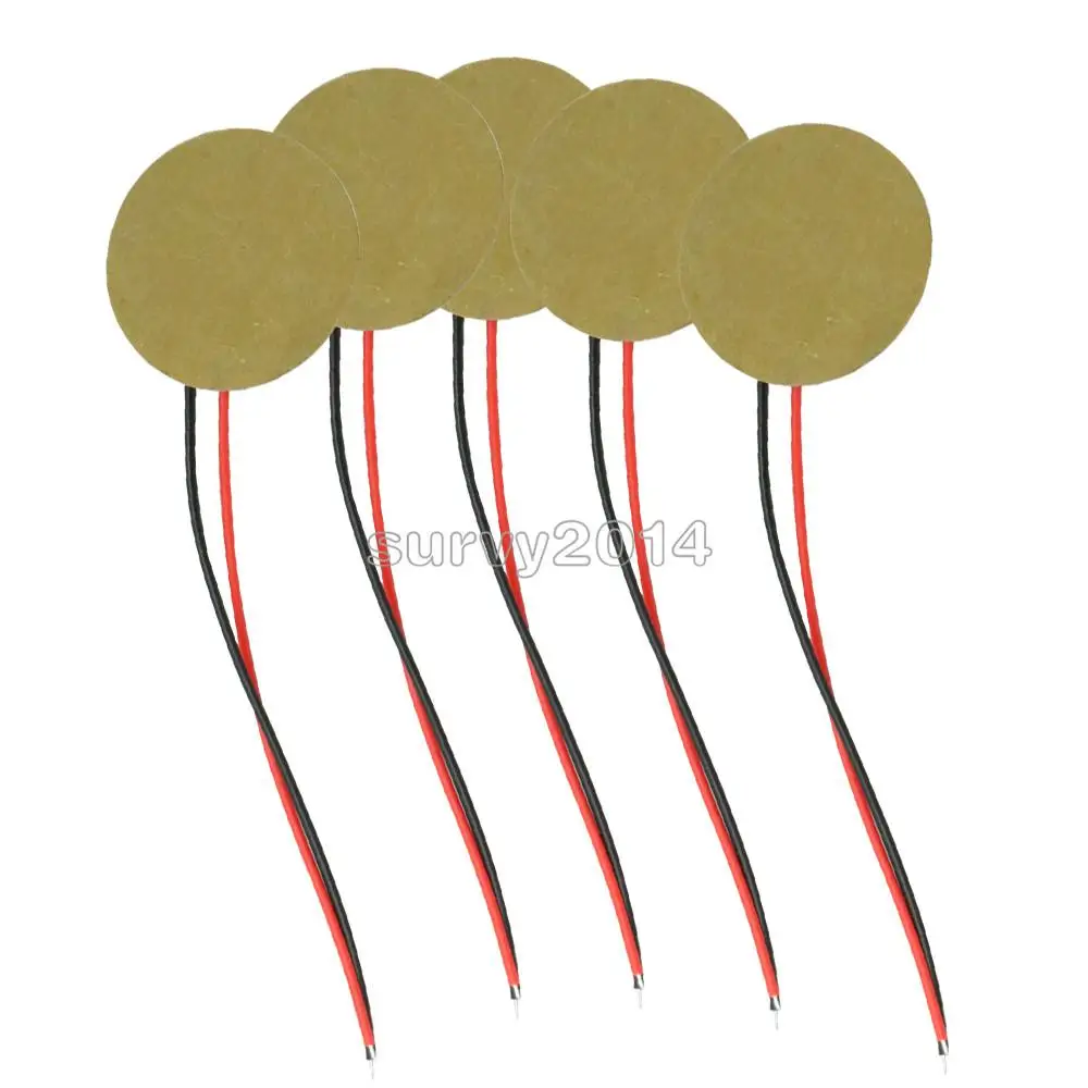 10PCS 20mm Piezo Elements Sounder Sensor Trigger Drum Disc 6.5KHZ + wire copper