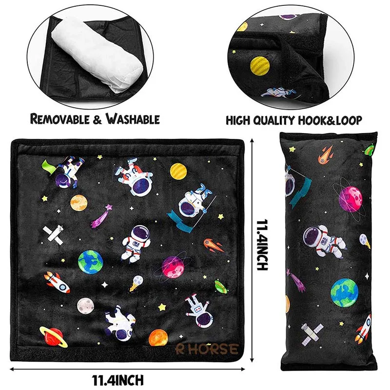 4pcsuniverse-Funda de cinturón de seguridad para coche, almohada bonita de astronauta, reposacabezas para dormir, soporte de cinturón de seguridad, decoración para niños