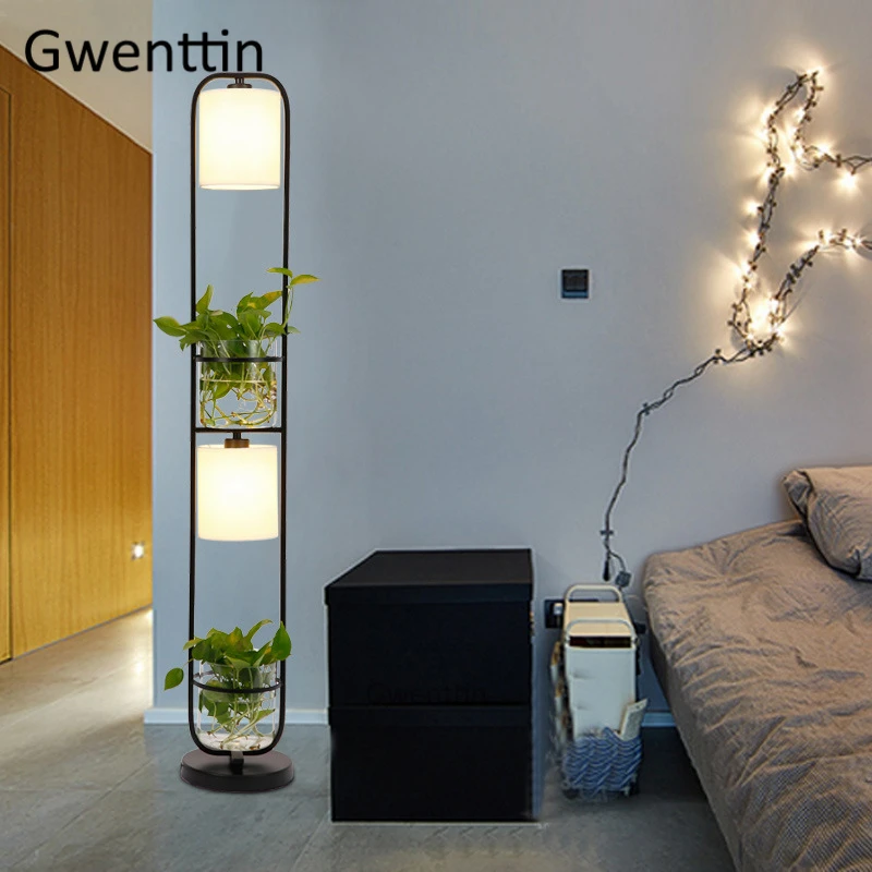 Modern Plant Floor Lamp Led Glass DIY Standing Light Fixtures Nordic Stand Light for Living Room Bedroom Home Decor Luminaire
