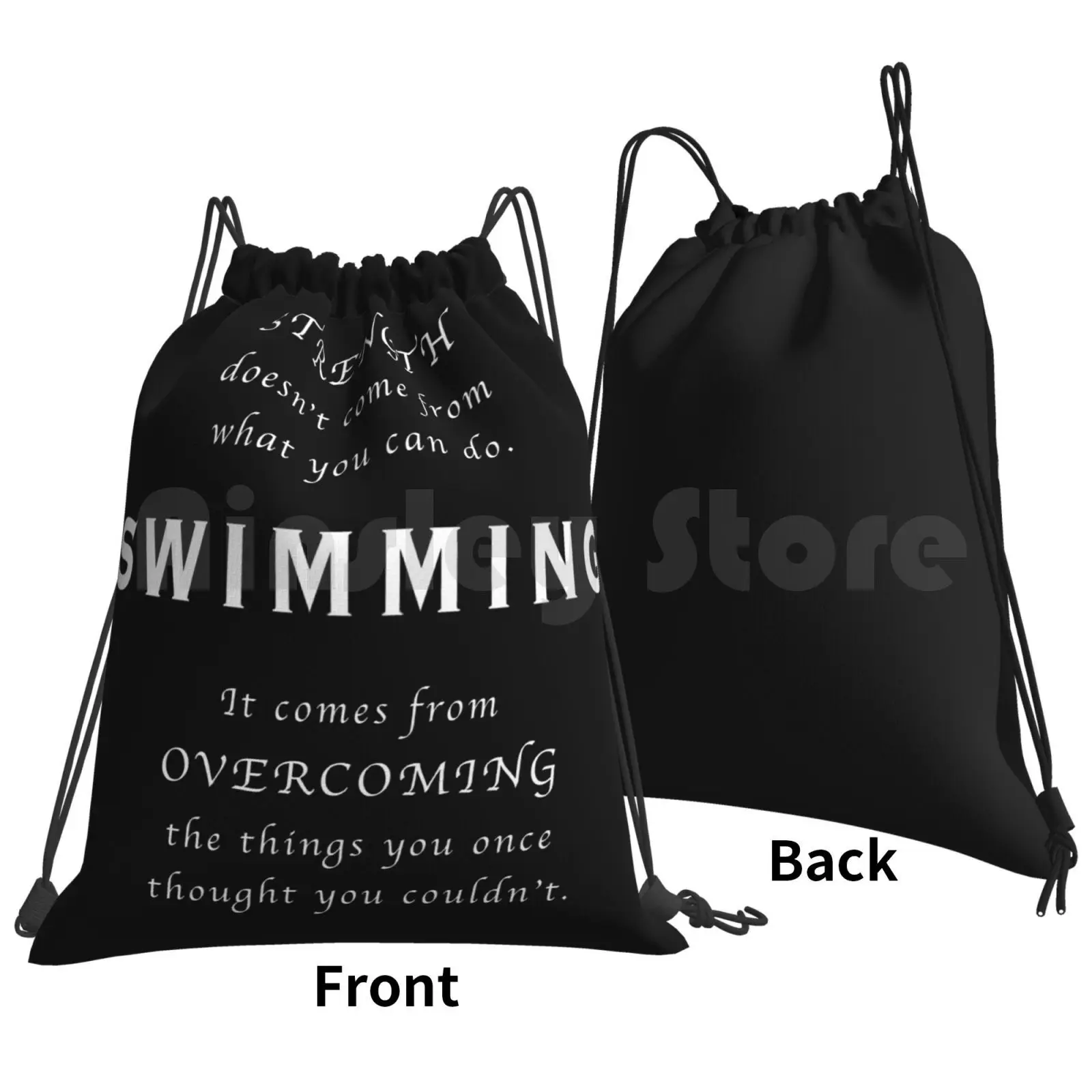 Swimming Inspirational Quote Backpack Drawstring Bags Gym Bag Waterproof Inspirational Motivational Quotes Quote