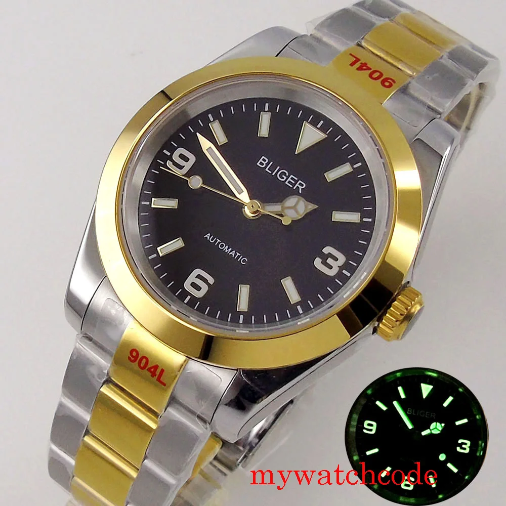 

Bliger 36mm/39mm Two Tone NH35A MIYOTA 8215 PT5000 Sapphire Crystal Polished Bezel Automatic Men Watch Bracelet