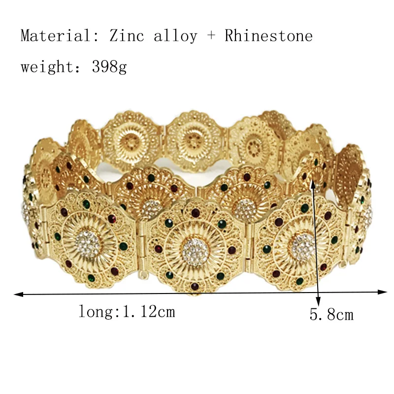 Retro simple zinc alloy women's belt jewelry sunflower carving fine brand design women's waist chain ethnic wedding accessories