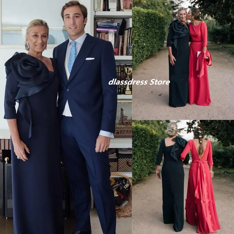 Plus Size Mother Of The Bride Dresses Black Lace Long Sleeves Sash V Neck Red Carpet Formal Wedding Party Gowns 2022 Custom Made