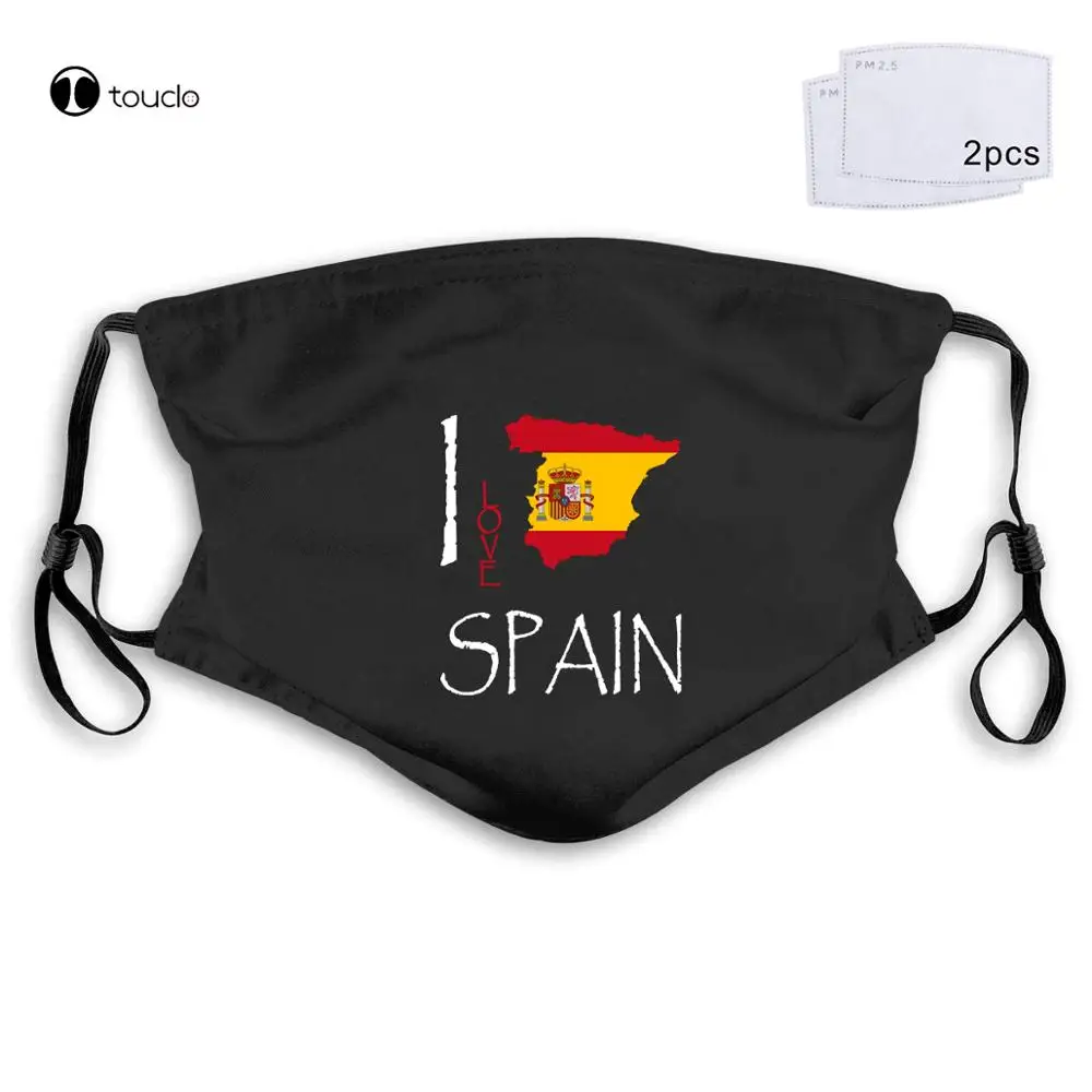 SPANIEN ICH Liebe Kultur Flagge Gesicht Maske Filter Tasche Tuch Reusable Waschbar