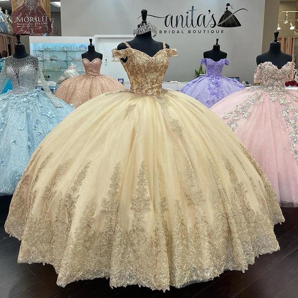 Eeqasn-vestido de quinceañera, longitud hasta el suelo, Apliques de encaje de cristal, tirantes finos, 16, 15 años, 2021