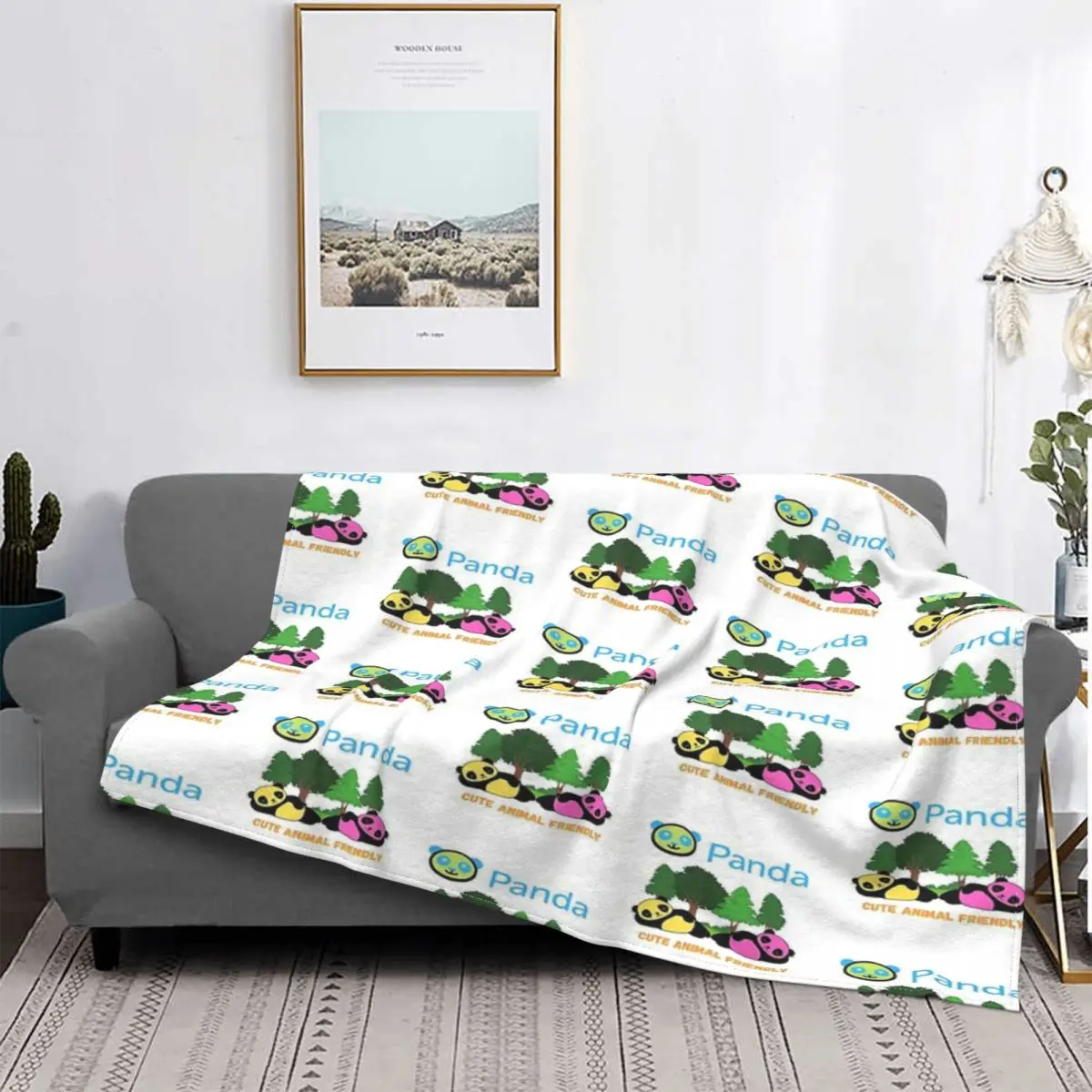 

Manta con diseño de Panda y Panda para cama, colcha a cuadros para sofá, cama y Picnic, bonita, amigable con los animales, 3 uni