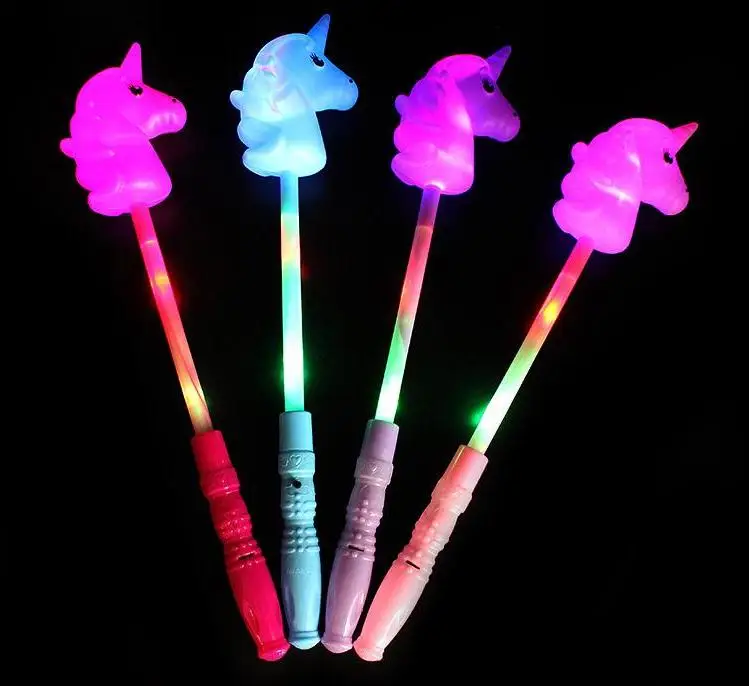 Luminescence Magicwand Led Unicorn Flash of Light Magic Stick Cartoon Colorful Animal Lighted Sticks Toys Gifts Children