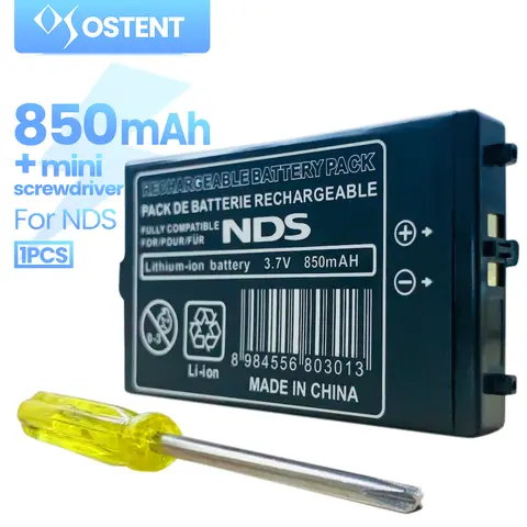 Remplacement de batterie lithium-ion rechargeable OSTENT 850 mAh + kit d'outils pour Nintendo DS NDS