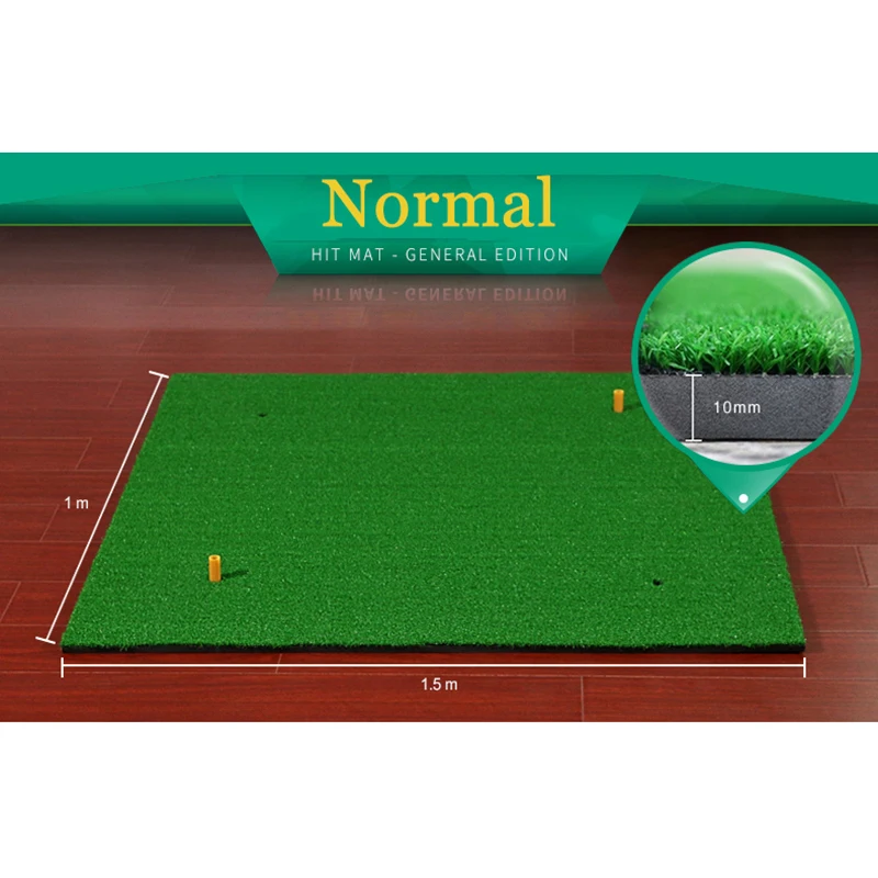 PGM Golf Mats Practice Hitting Mat Golf Swing Trainer Training Turf Mat with Rubber Tee Holder 1.5M*1.5M/1.5M*1.0M Etc.