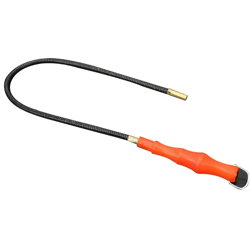 60cm LED Light Magnet Garage Tool Flexible Magnetic Pickup Repair Pick Up Red Plastic Handle Bendable Metal Grabber