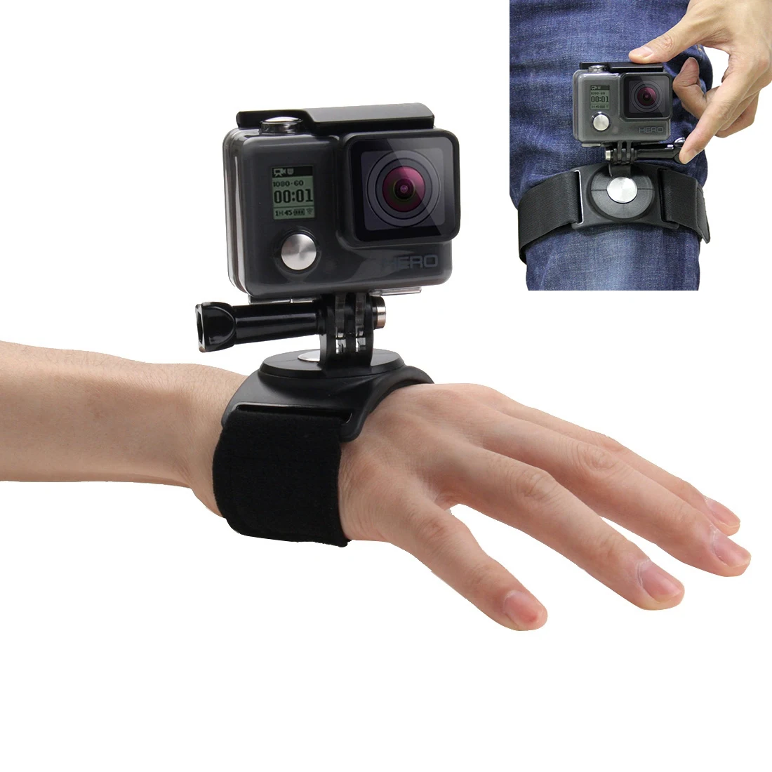 For Go Pro Accessories Hand Wrist Arm Leg Straps 360-degree Rotation Mount for GoPro NEW HERO/HERO7/6/5/5 4/3/2/DJI Osmo Action