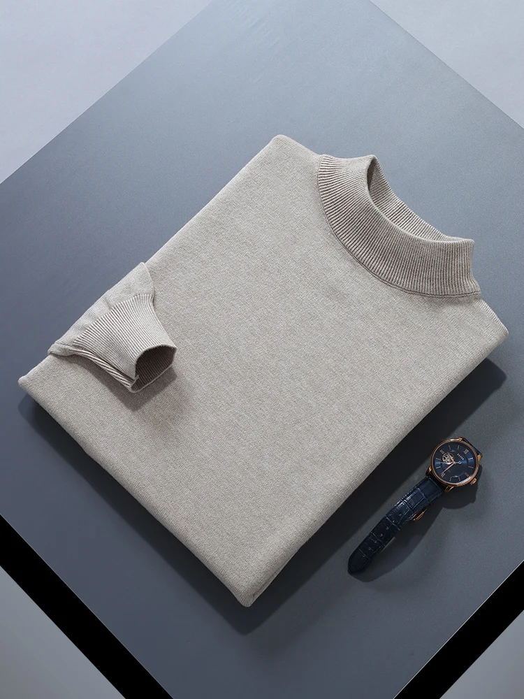 Men Cashmere Sweater Autumn Winter Soft Warm Jersey Jumper  Pull Homme Hiver Pullover Half turtleneck Knitted Sweaters